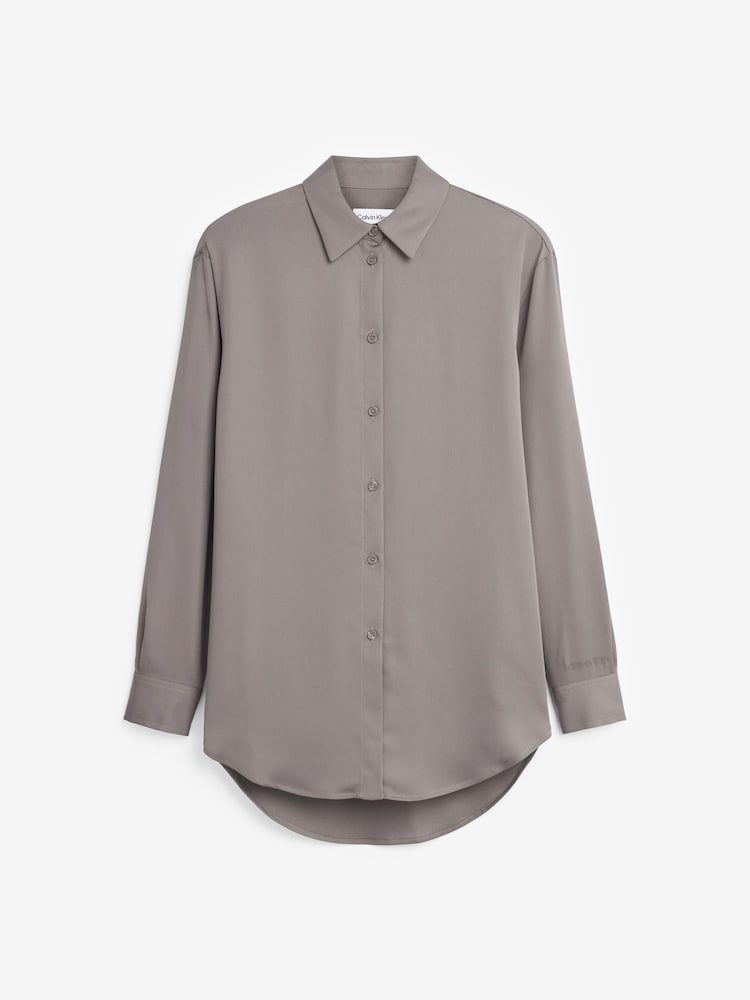 Calvin Klein Recycled Relaxed Brown Shirt - Image 4 of 4