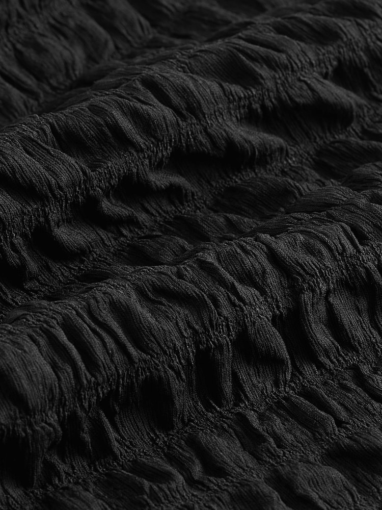Black Textured Tipped Midi Dress - Image 6 of 6