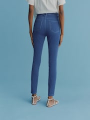 Blue Dark Wash Jersey Denim Leggings - Image 3 of 6