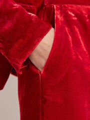 Boden Red Velvet Wide Leg Trousers - Image 2 of 5