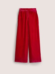 Boden Red Velvet Wide Leg Trousers - Image 5 of 5