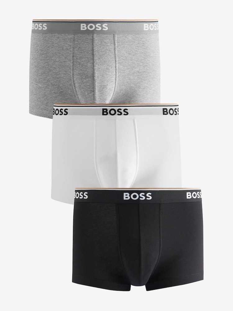 BOSS Black/Grey/White Power Boxers 3 Pack - Image 1 of 12