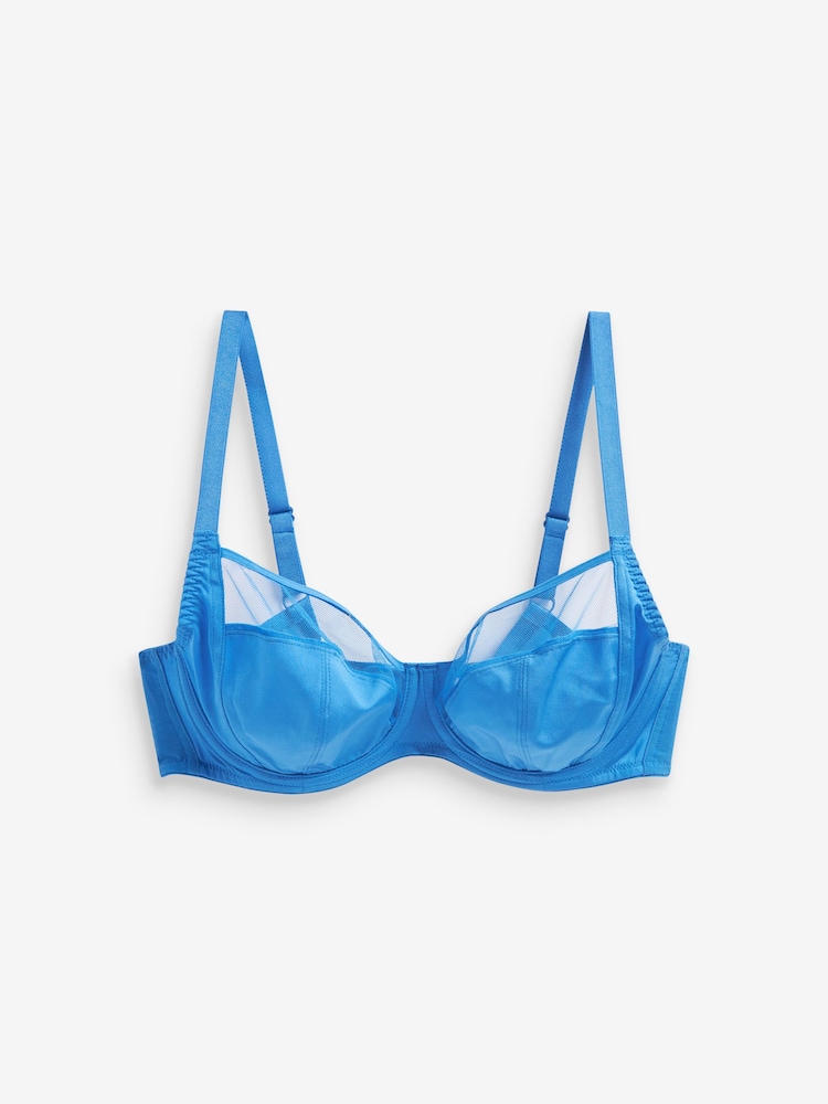 Blue/Coral Orange/Cream DD+ Non Pad Full Cup Bras 3 Packs - Image 9 of 9