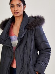 Monsoon Vera Vertical Stitch Padded Coat - Image 3 of 4