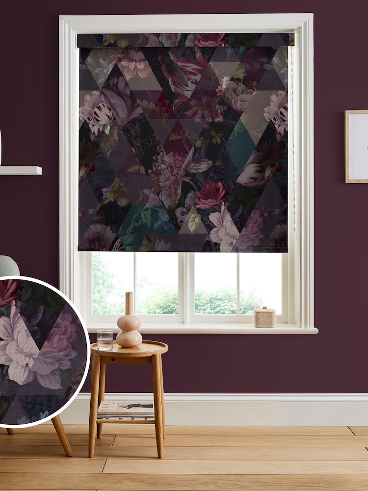 Graham & Brown Amethyst Purple Timepiece Made to Measure Roller Blind - Image 1 of 6