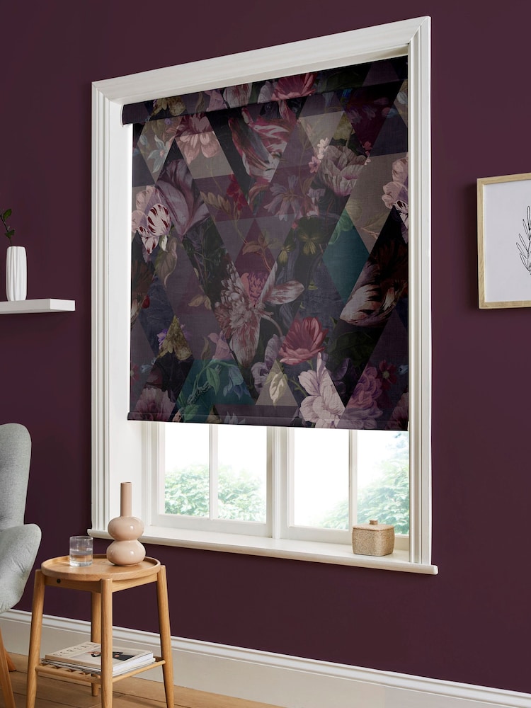 Graham & Brown Amethyst Purple Timepiece Made to Measure Roller Blind - Image 2 of 6