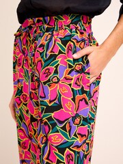 Pink Floral Texture Wide Leg Trousers - Image 4 of 6