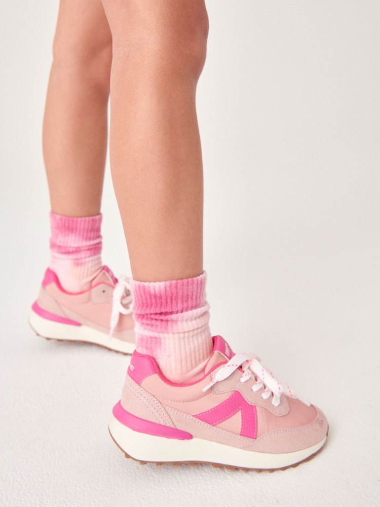 Pink Lace-Up Chunky Trainers - Image 1 of 10