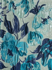 Adrianna Papell Blue Metallic Jacquard Dress - Image 6 of 6