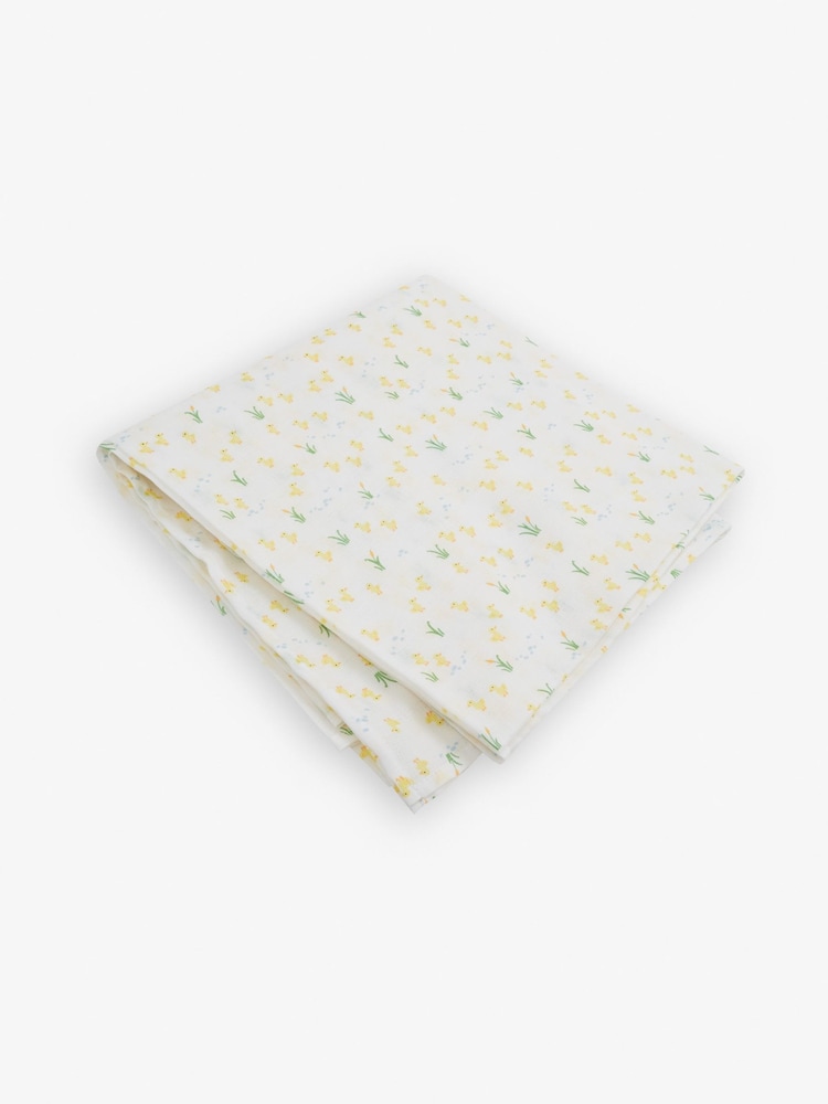 JoJo Maman Bébé Yellow Extra Large Duck Print Muslin - Image 2 of 4