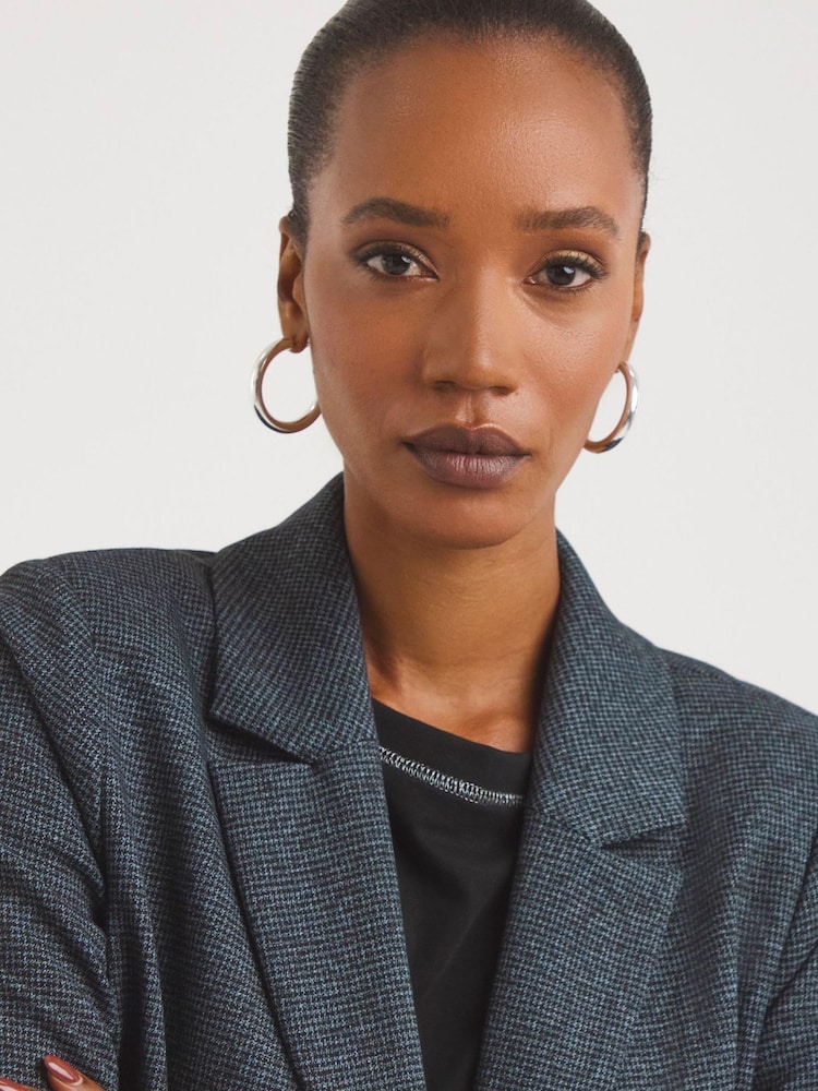 JD Williams Single Breasted Houndstooth Black Blazer - Image 5 of 5