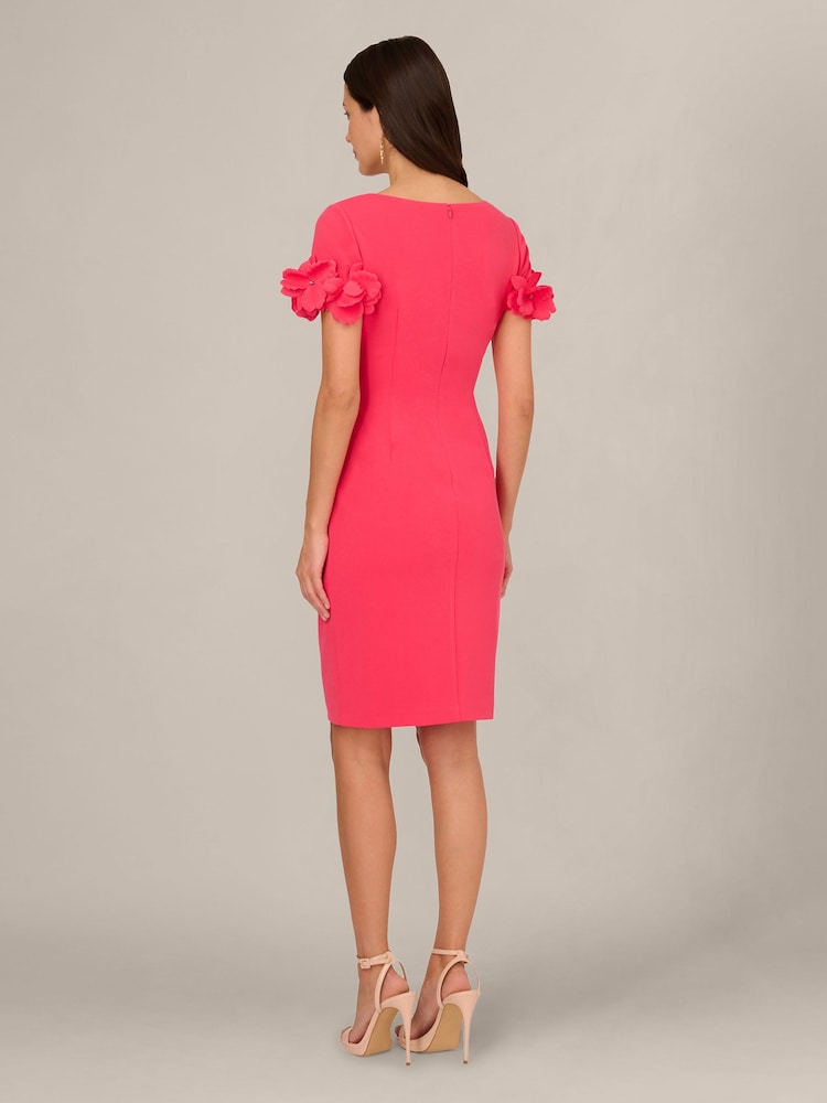 Adrianna Papell Pink Petite Knit Crepe Short Dress - Image 2 of 6