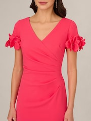 Adrianna Papell Pink Petite Knit Crepe Short Dress - Image 4 of 6