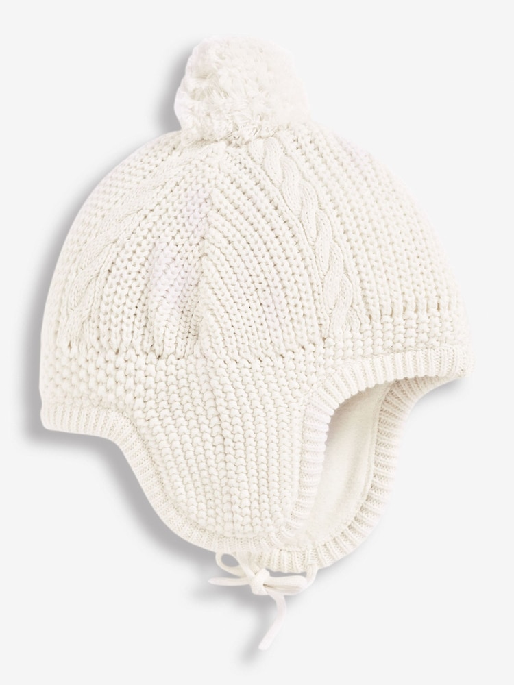 JoJo Maman Bébé Cream Cosy Cable Knitted Hat - Image 1 of 1