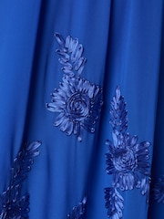 Adrianna Papell Blue Soutache Georgette Swing Dress - Image 6 of 6