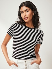 Monochrome Essential Pure Cotton Short Sleeve Crew Neck T-Shirt - Image 1 of 6