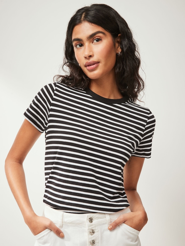 Monochrome Essential Pure Cotton Short Sleeve Crew Neck T-Shirt - Image 1 of 6