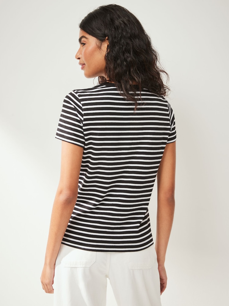 monochrome - Essential Pure Cotton Courts Col rond T-shirt - Image 3 of 6