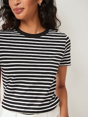 Monochrome Essential Pure Cotton Short Sleeve Crew Neck T-Shirt - Image 4 of 6