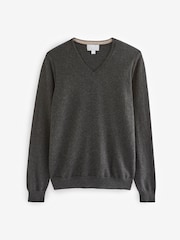 Schwarz - Pure Collection 100% Kaschmir V-Ausschnitt Pullover - Bild 2 von 2