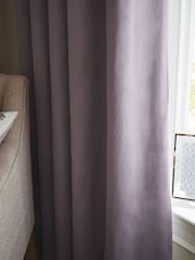 Purple Elderberry Blackout/Thermal Cotton Eyelet Curtains - Image 6 of 8