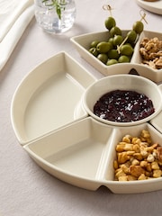 Set of 5 Natural Hayden Speckle Nibble and Dip Bowl Set - Image 2 of 5
