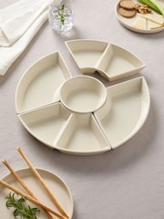Set of 5 Natural Hayden Speckle Nibble and Dip Bowl Set - Image 3 of 5