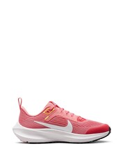 Nike Coral Pink Air Zoom Pegasus 40 Youth Running Trainers - Image 3 of 11