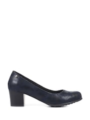 Pavers Blue Pavers Block Heeled Black Court Shoes - Image 1 of 5