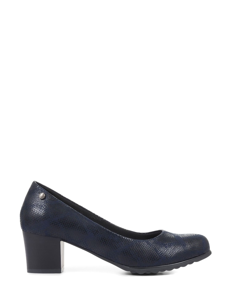 Pavers Blue Pavers Block Heeled Black Court Shoes - Image 1 of 5