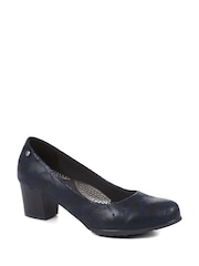 Pavers Blue Pavers Block Heeled Black Court Shoes - Image 2 of 5
