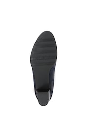 Pavers Blue Pavers Block Heeled Black Court Shoes - Image 4 of 5