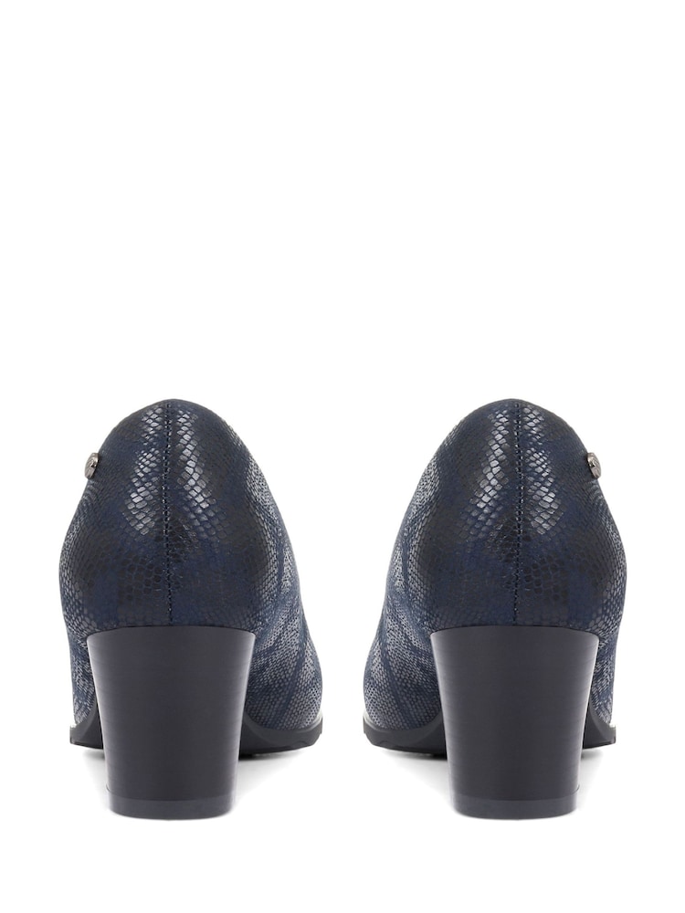 Pavers Blue Pavers Block Heeled Black Court Shoes - Image 5 of 5