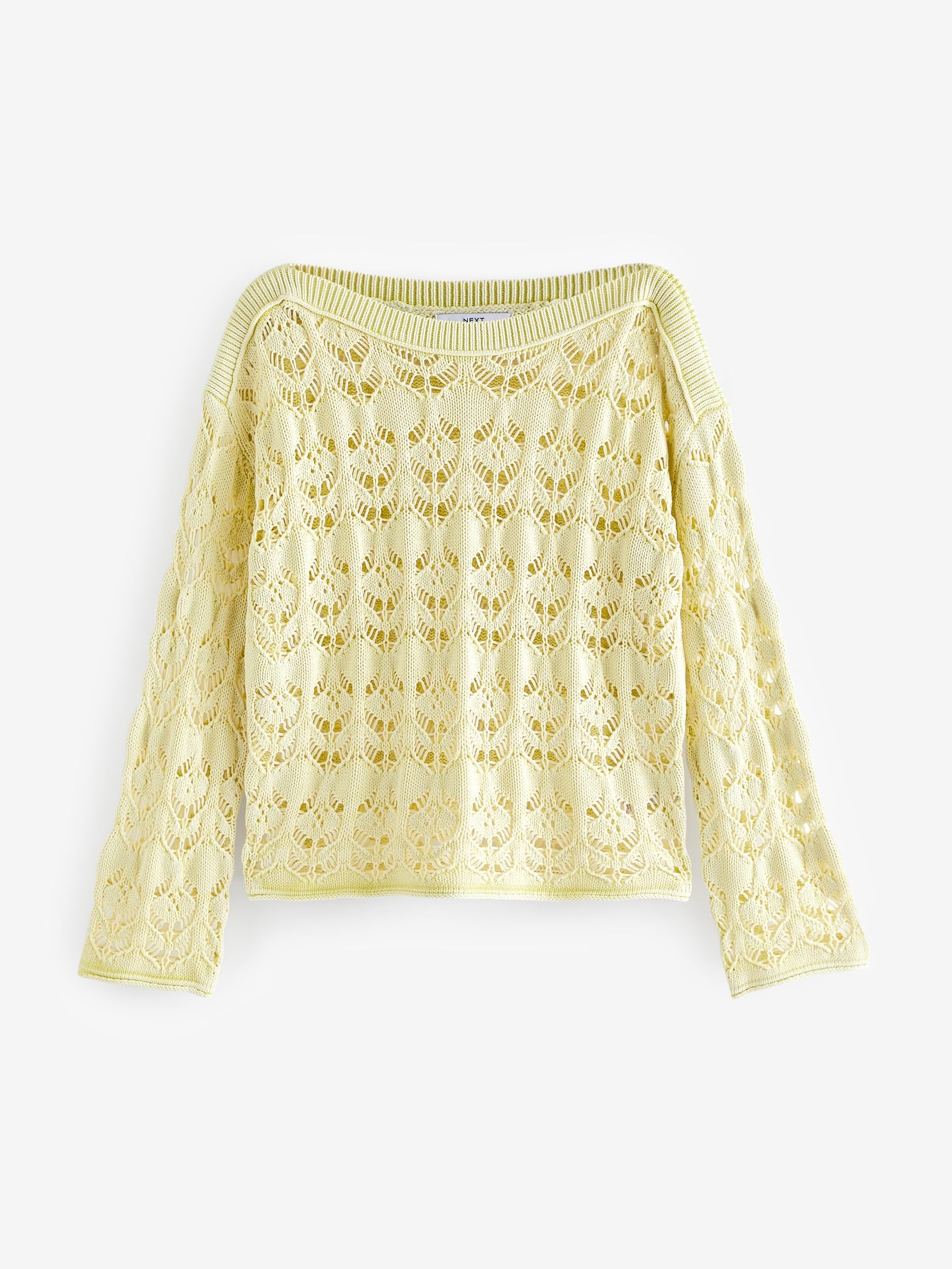 Buy Yellow Washed Off The Shoulder Jumper from Next Luxembourg