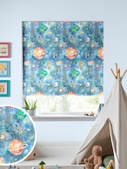 Voyage Sky Blue Kids Out Of This World Made To Measure Roman Blind - Image 1 of 6