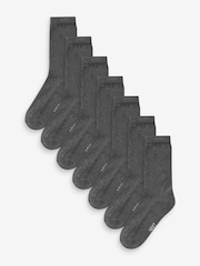 Grey 7 pack cushioned footbed socks - Image 1 of 2