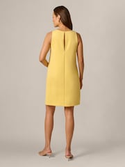 Adrianna Papell Yellow Scuba Rosette Shift Dress - Image 2 of 6