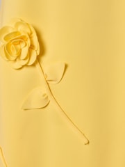 Adrianna Papell Yellow Scuba Rosette Shift Dress - Image 6 of 6