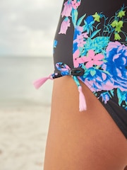 Black/Pink Floral Frill Swimsuit (3mths-16yrs) - Image 3 of 5