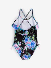 Black/Pink Floral Frill Swimsuit (3mths-16yrs) - Image 5 of 5