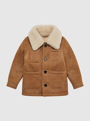Reiss Camel Marton Junior Shearling Jacket - Image 2 of 9