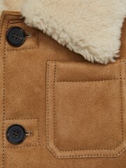 Reiss Camel Marton Junior Shearling Jacket - Image 8 of 9
