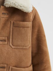 Reiss Camel Marton Junior Shearling Jacket - Image 9 of 9