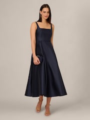 Adrianna Papell Blue Petite Mikado Ankle Dress - Image 3 of 6