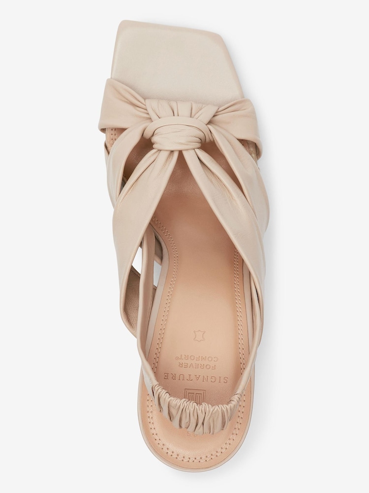 Crème ivoire - Sandales torsadée en cuir Signature Forever Comfort® - Image 8 of 10