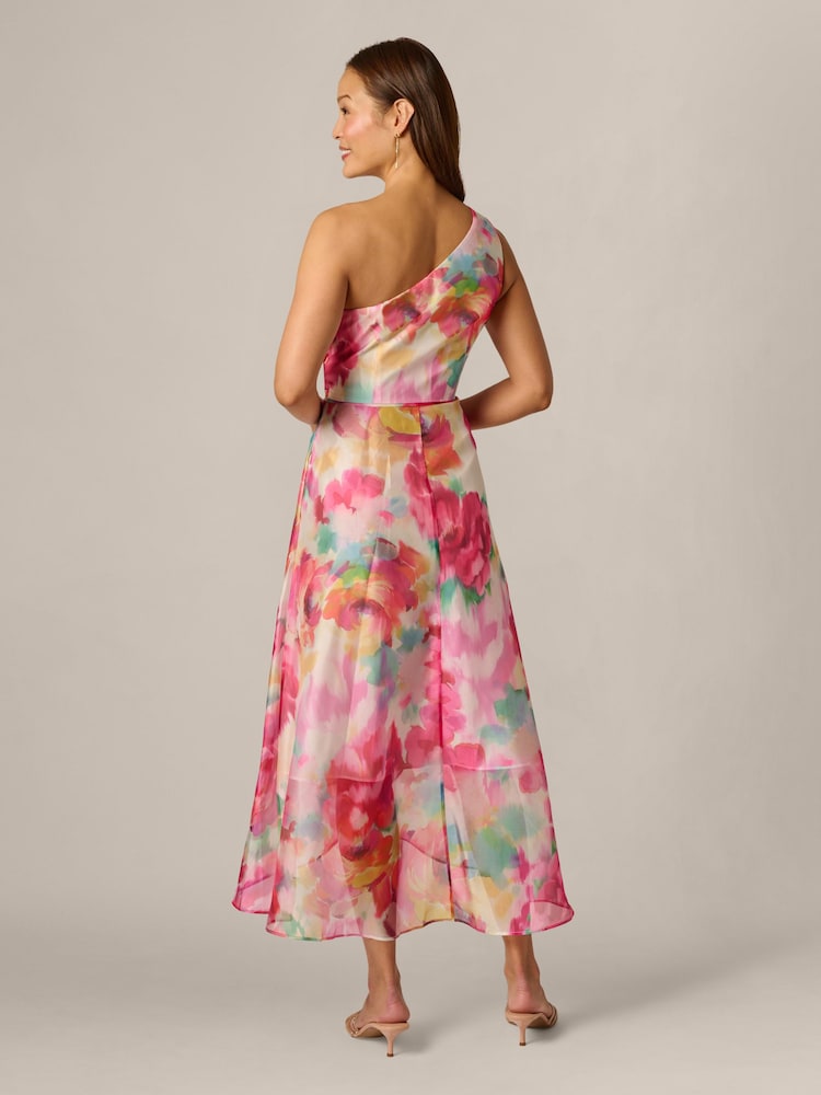 Adrianna Papell Pink Printed High-Low Dress - Image 2 of 6