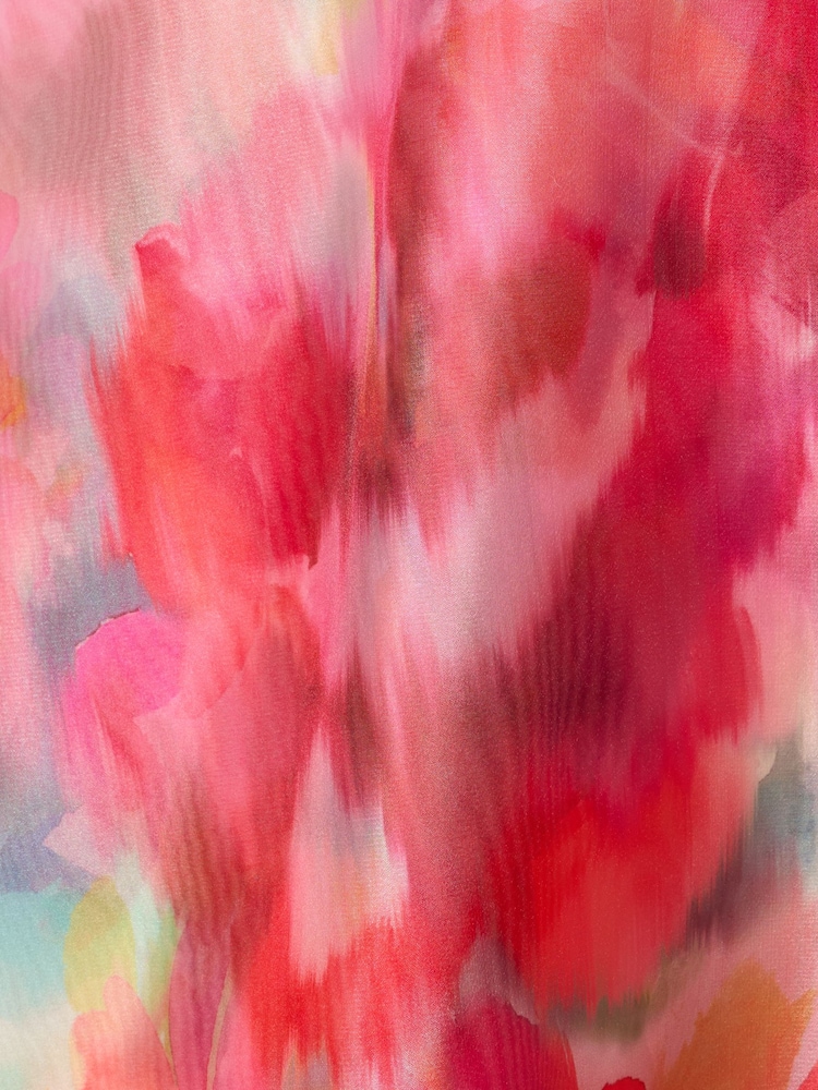 Adrianna Papell Pink Printed High-Low Dress - Image 6 of 6