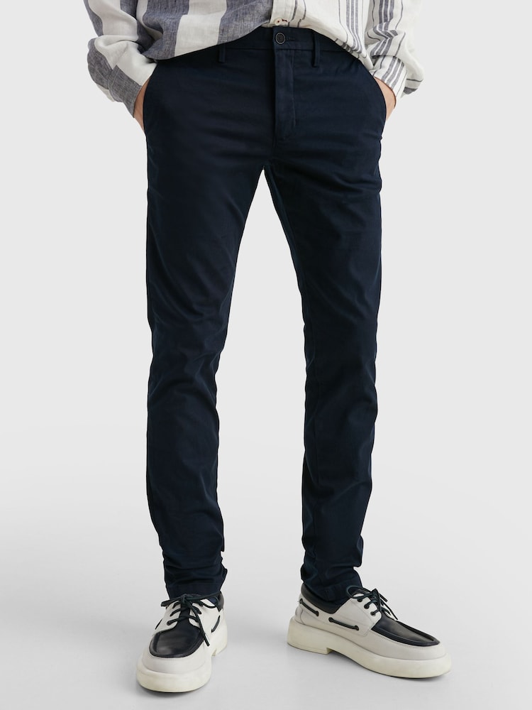 Tommy Hilfiger Blue Dark Slim Bleecker Flex Chinos - Image 1 of 4