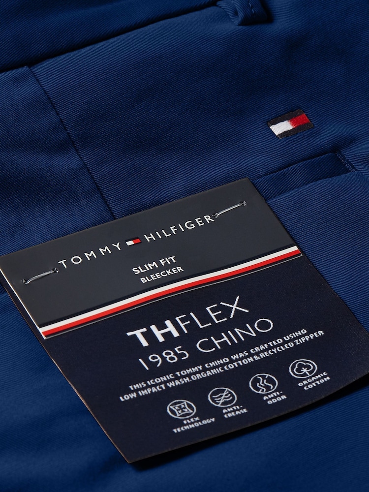Tommy Hilfiger Blue Dark Slim Bleecker Flex Chinos - Image 4 of 4