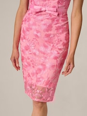 Adrianna Papell Pink Illusion Embroidery Dress - Image 5 of 6